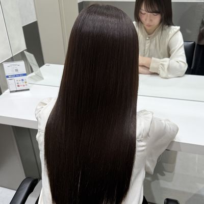 艶ブラウンカラー+1step内部補修トリートメント