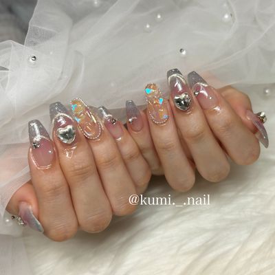 チップで長さ出し10本+デザインパーツやり放題【オフ込み】