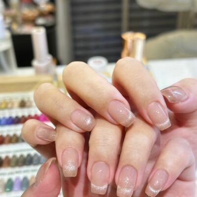 ワンホンネイル💅ハートマグネット💗/マグネットフレンチ✨フラッシュグラデーション