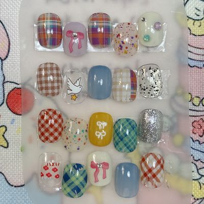 🍬カラフルチェック定額ネイル🍬🧸