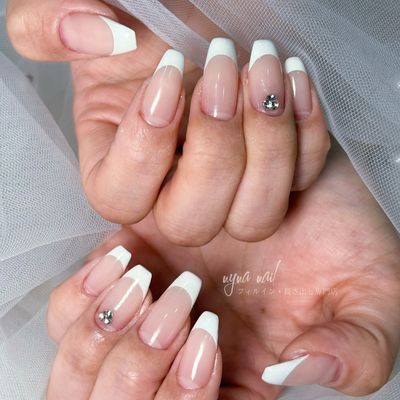 (hand)【Mチップ長さだし・ベーシック】王道フレンチ