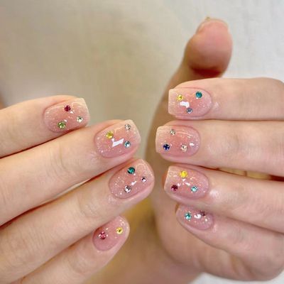 【再来】NEW🌟彩り宝石ネイル💎フラッシュチークネイル➕カラーストーン30個付き
