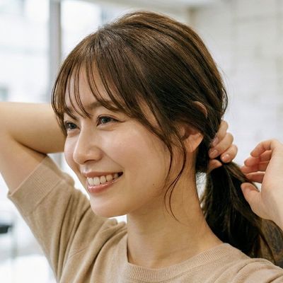 【モニター】結んで可愛い。お顔周りカットパーマ