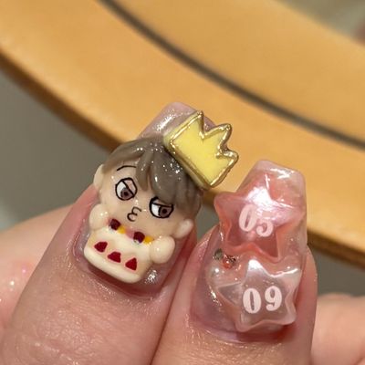 【推しネイル】3Dパーツ１個付き 持ち込み10本