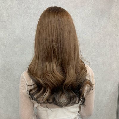 【透明感抜群ブリーチ無しダブルカラー】ブリーチ無しダブルカラー＋トリートメント