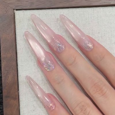 <10本チップ長さだしコース>ワンホンピー玉マグネット＋ラメグラ