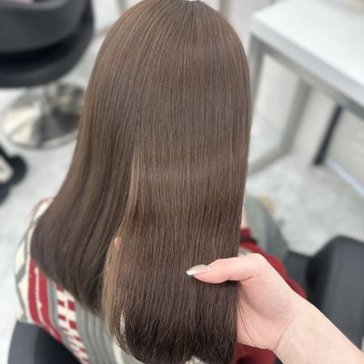 ブリーチなしダブルカラー＋髪質改善TR＋炭酸spa