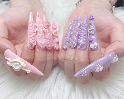 ロングチップ長さだし 持ち込みデザイン y2k 16000円