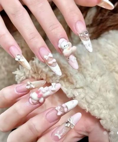 新規限定 【チップ長さが出し】10本デザイン　パーツつけ　コース　🍿