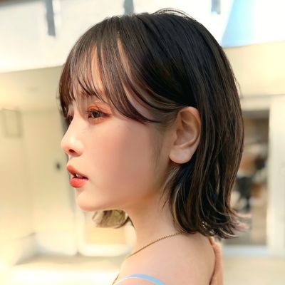 カット＋全体カラー【表参道前髪顔周りレイヤーボブミディアムボブ】