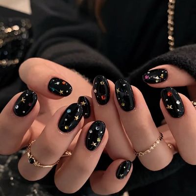 【ハンド】✨ワンカラー➕10本小粒ストーン＆パール