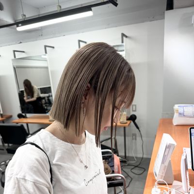 カット＋ブリーチ無しダブルカラー＋トリートメント