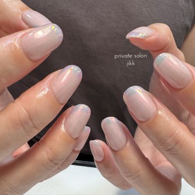ミラーフレンチ🛼【オフ代別途】お爪に優しい𝙥𝙖𝙧𝙖 𝙜𝙚𝙡 使用
