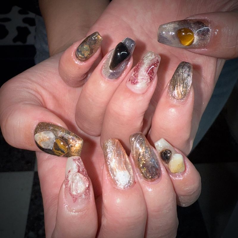 posa nail/個性派ニュアンス/ごてごて/似合わせ