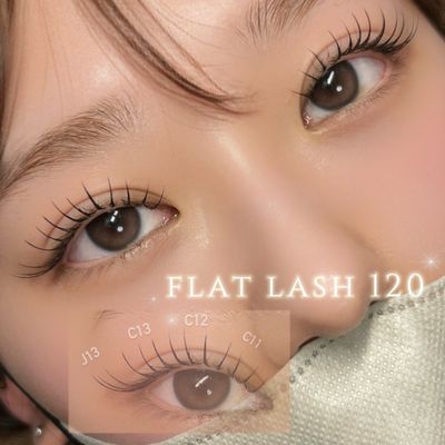 フラットラッシュ【140本】✨束感仕上げオフ込み💕ダブルフラットに変更可能