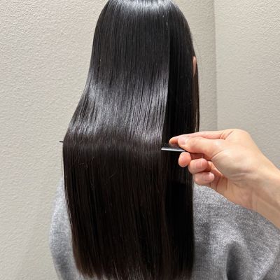 全体縮毛矯正+前髪顔周りカット