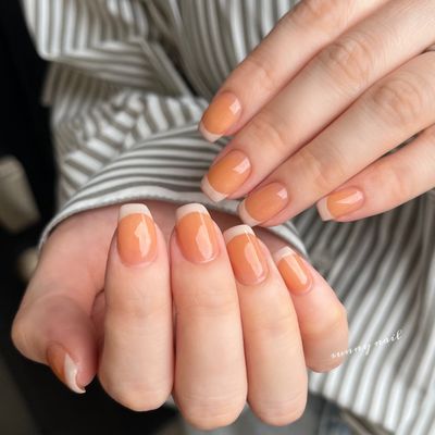 パラジェル｜フレンチベースcolorあり(丁寧甘皮ケア込み)