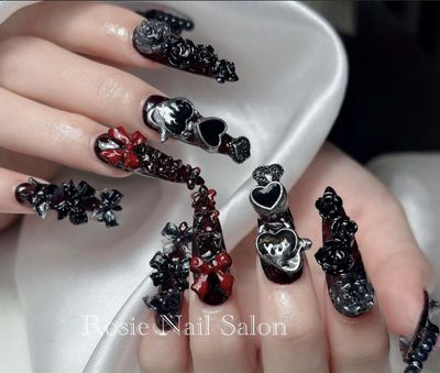 EXTRA LONG3XLチップ長さだし10本ワンカラー＋つけ放題 ￥15500