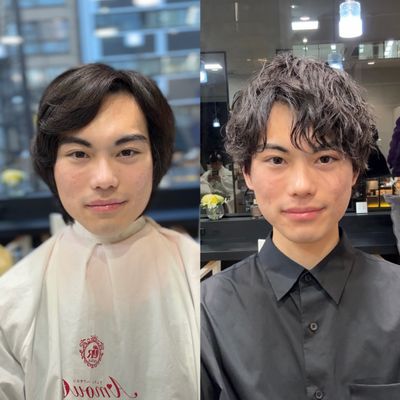 パーマをかけて大変身コース