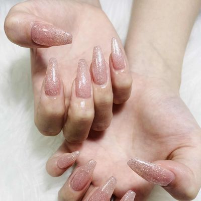 スカルプチップシンプルワンカラー／ラメグラ（ソフトジェルオフ込み）