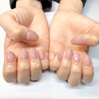 上品うる艶シンプルワンカラーネイル（オフなし）