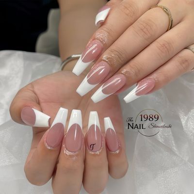 【 長さだし】10本ベース色ありのフレンチネイル 
