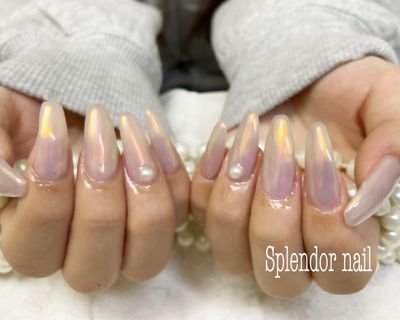 パール感✨️オーロラミラーネイル
★ドライケア込み★