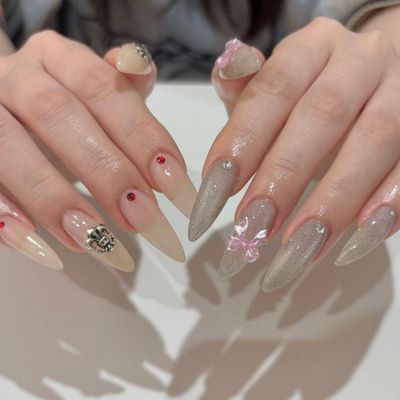 ネイルチップ10本長さ出し+ワンカラー 