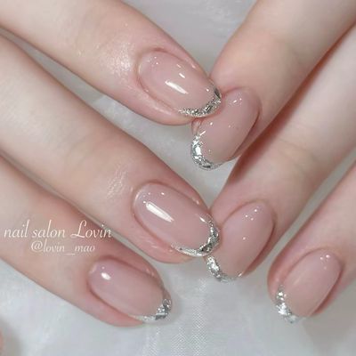 SNSで大人気❣️ガラスフレンチネイル💍
