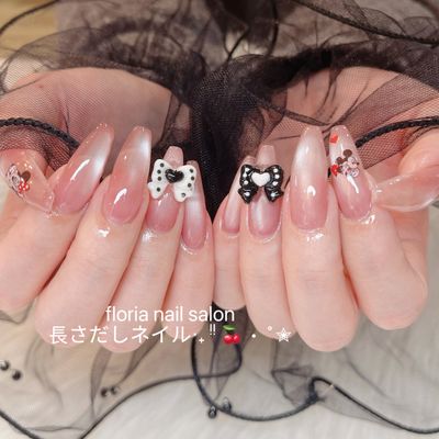 チップ長さだし10本、水光マグネットネイル