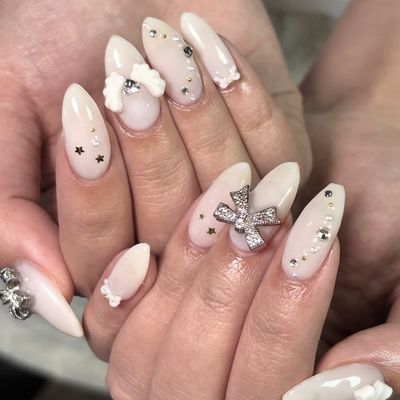 チップ長さだし10本+シンプルデザイン+パーツを2個無料