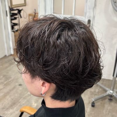 メンズカット＋ニュアンスパーマ＋眉カット
