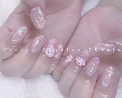 ワンカラー　+  ラメグラデーション
