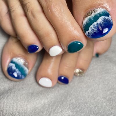 【1番人気♪foot】親指2本アート（ケア代込み）