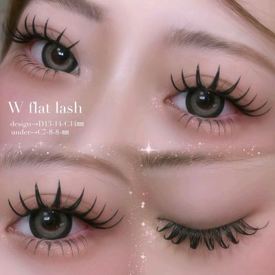 マツエク【LED】ダブルフラットラッシュ160束¥10500