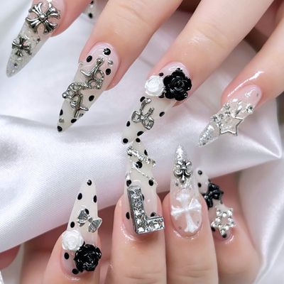 ロング/スーパーロングサイズ★スカルプ & 10本アート付け放題 