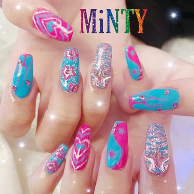 【GEL-Xチップ長さ出し】画像持込み付け放題150分コース🦋手書きアート何本で