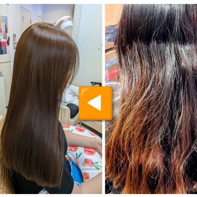 ロングヘア色ムラ修整保湿カラー