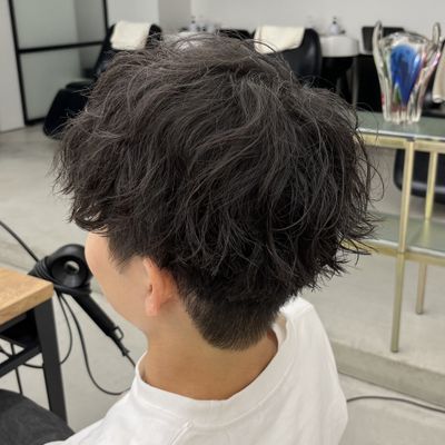 メンズカット+ツイストスパイラルパーマor波巻きパーマ