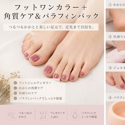 フットジェルワンカラー＋角質ケア＆パラフィンパック