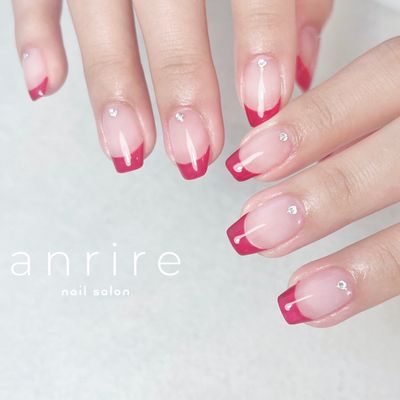 【他店オフ込】《hand》長さ出し+とろけるカラグラ/くっきりフレンチ