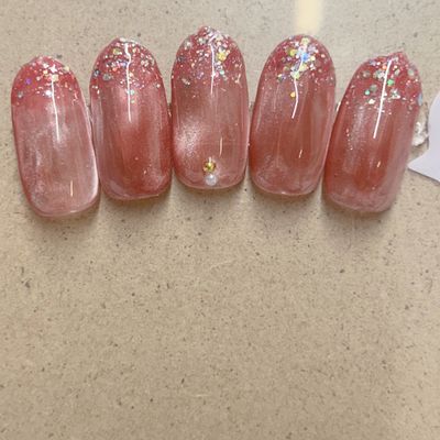 春色マグネット大人上品ネイル