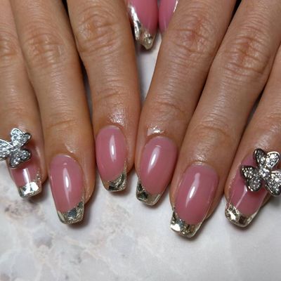 Hand☆ジェルネイルガラスフレンチ