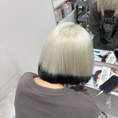 【根元が気になる方】リタッチ(根元)"ケアブリーチ"＋カラー＋トリートメント