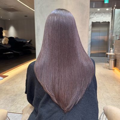 【初回限定クーポン❣️】カット+巻ける縮毛矯正+透明感カラー+トリートメント