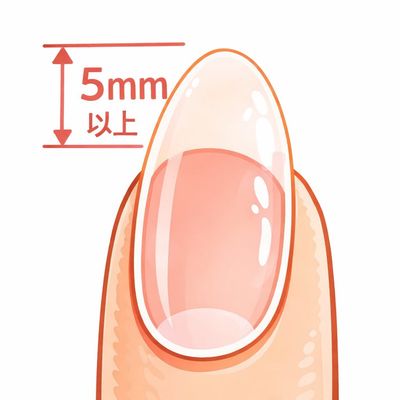 【自爪ロング料金】裏から見て５㎜以上の方