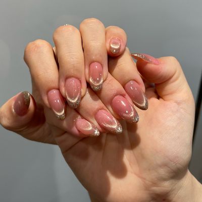 【SNS人気★】ちゅるんマグフレンチ+グラテーション/先端ラメ  ¥7300