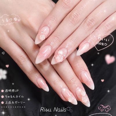（チップ長さ出し）グラデーション
orチーク+パーツ4個　150分