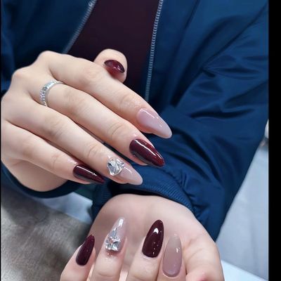 チップ長さ出し(10本)＋ワンカラー＋パーツ2（なんでもOK）🌟オフ込み