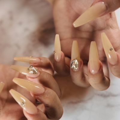 【ハンド】スカルプ✨ジェル長さ出し・チップ/カラー、ラメ、クリア¥11900